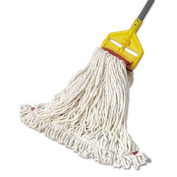 Rubbermaid® Commercial Web Foot Wet Mop Head, Shrinkless, Cotton-synthetic, White, Large, 6-carton freeshipping - TVN Wholesale